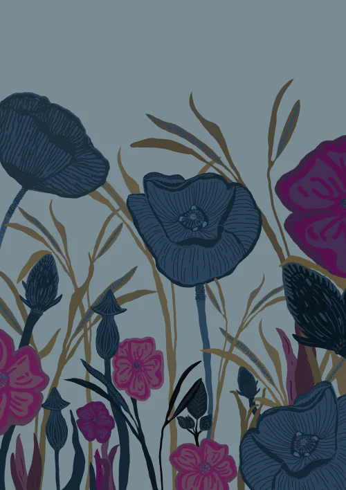 Blue Poppies. Digital artwork downloads
