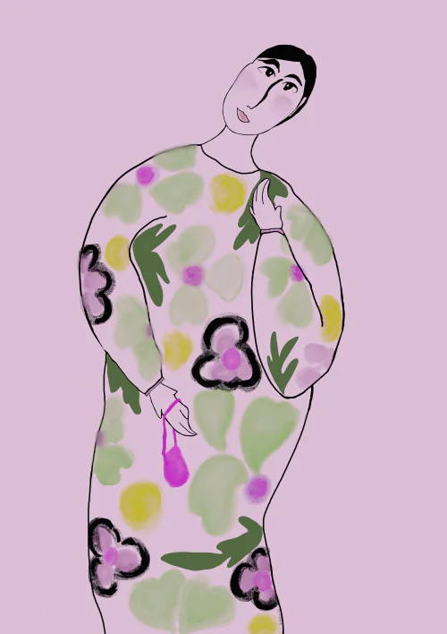 Blush Floral Woman. Digital artwork downloads