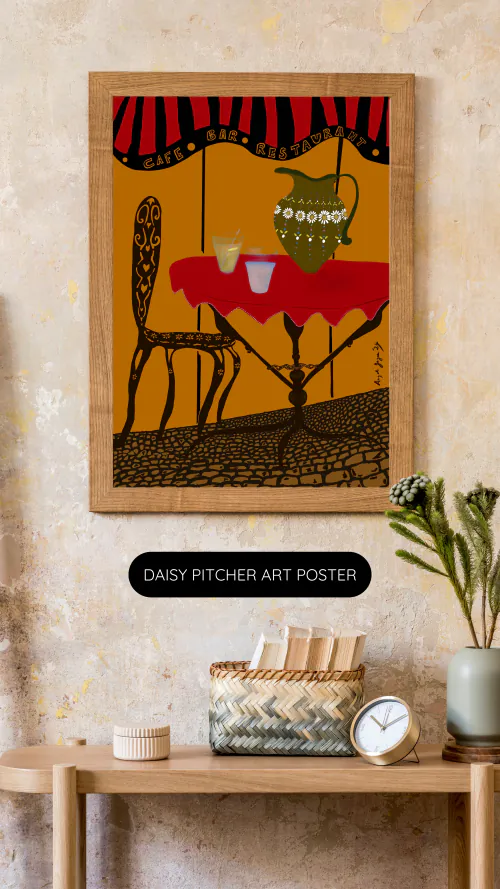 Daisy Pitcher - mock up 1 - digital artwork download
