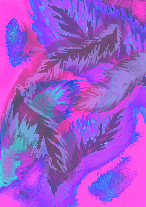 Feathered Magenta | Modern Digital Artwork