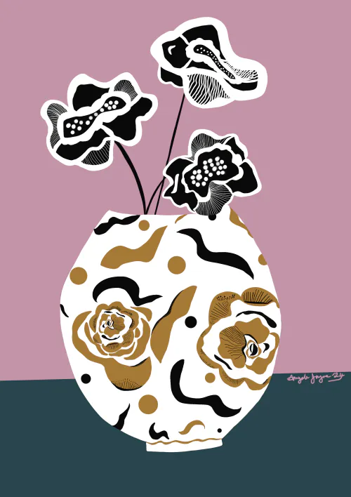 Floral Vase - digital artwork download