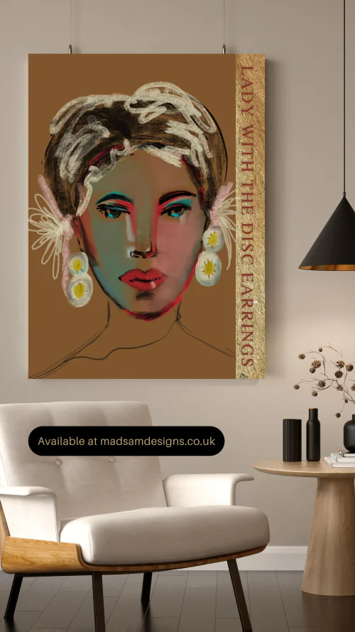 Lady With The Disc Earrings wall artwork image downloads
