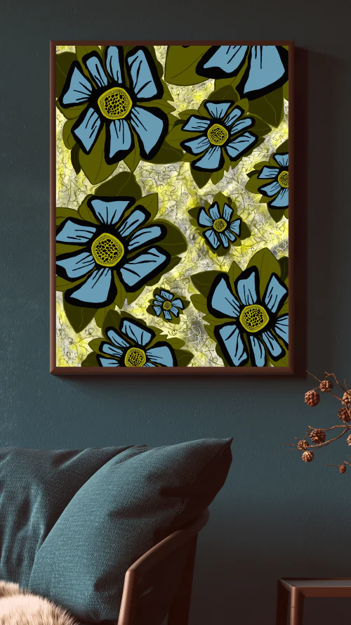 Light Blue Petals wall artwork image downloads