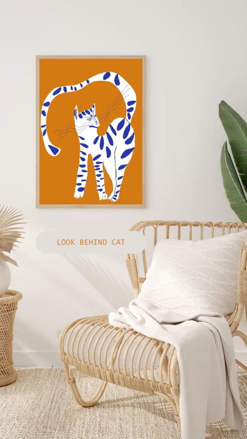 Look Behind Cat wall artwork image downloads