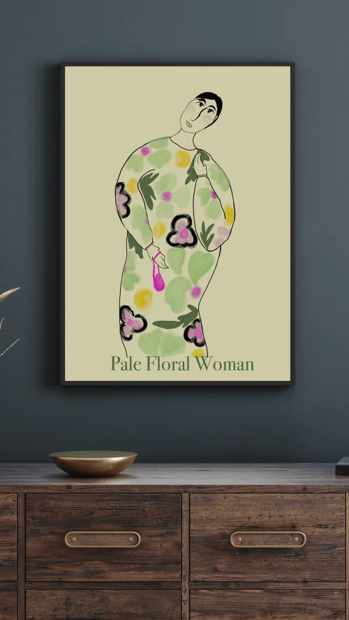 Pale Floral Woman wall artwork downloads