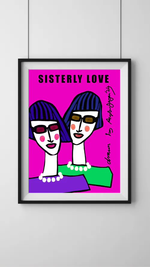 Sisterly Love - mock up 1 - digital artwork download