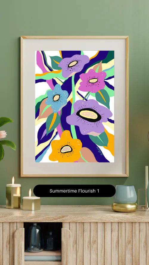 Summertime Flourish 1 - mockup 2 - digital artwork download