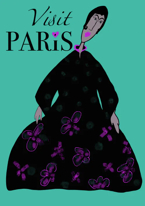 Visit Paris. Digital art download